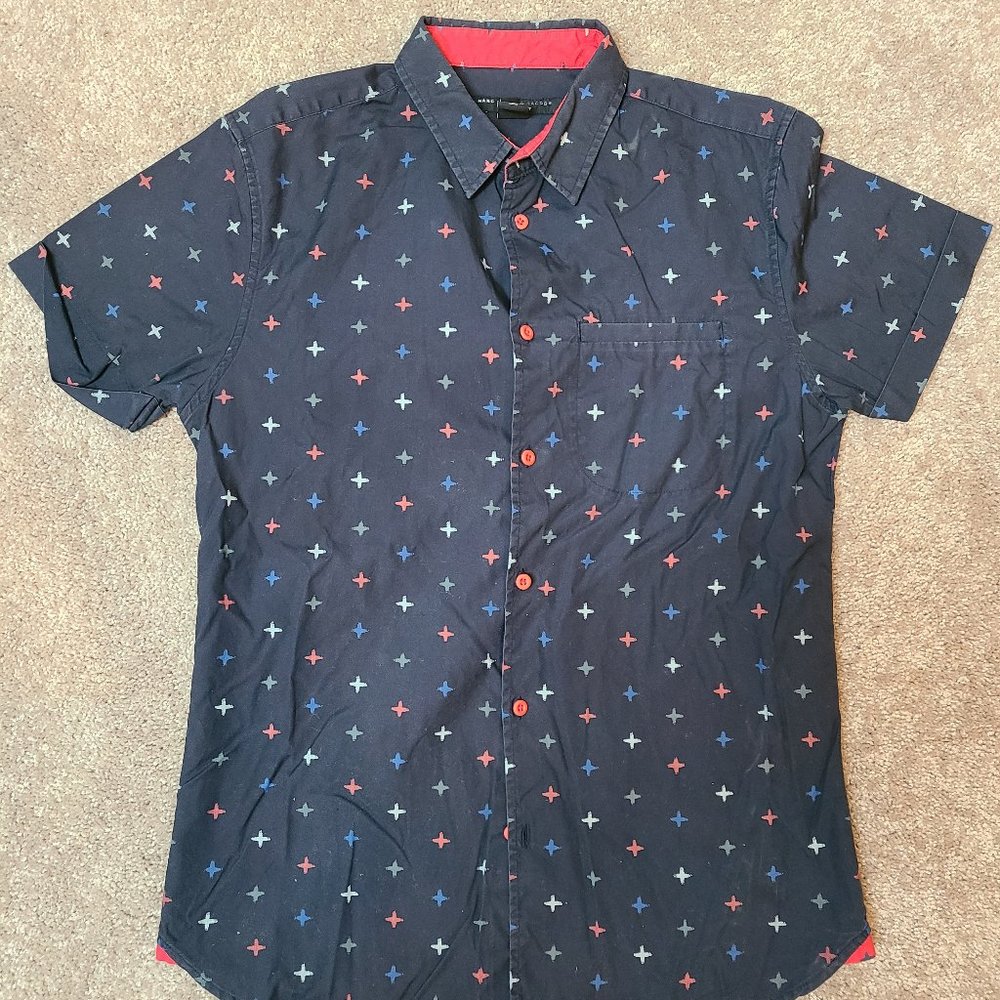 Marc by Marc Jacobs Men's short sleeve collared navy button down